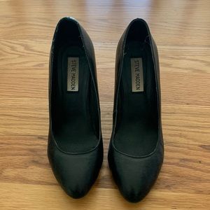 Steve Madden Black Leather Wedge Shoes